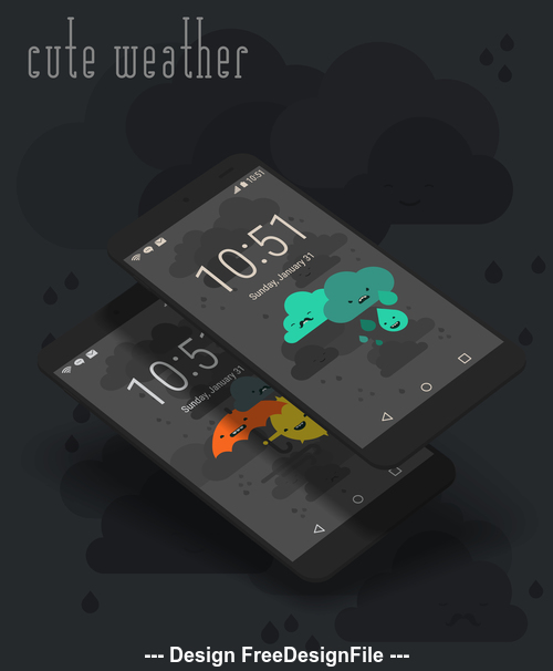 Mobile weather App vector
