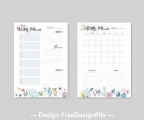 Monthly planner illustrative vector