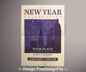 New year celebration with fireworks vector