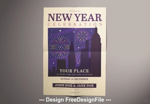 New year celebration with fireworks vector