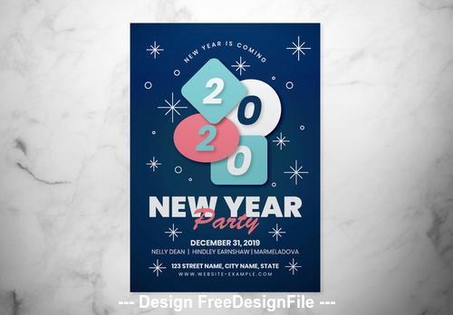 New year event flyer vector