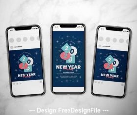 New year event social media vector