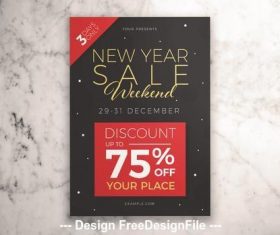 New year sale weekend with illustrative vector