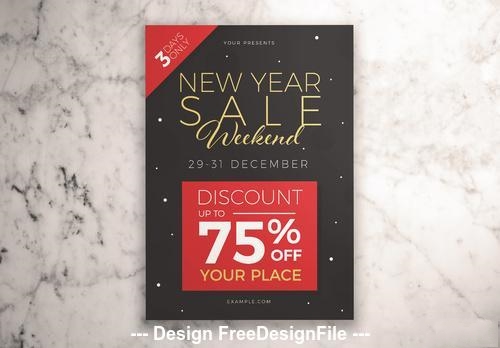 New year sale weekend with illustrative vector