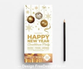 New years eve card light theme vector