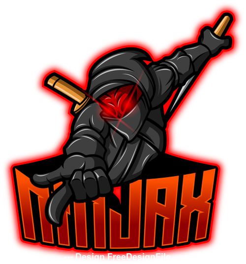 Ninja mascot esport logo vector
