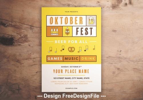 Oktoberfest event graphic flyer vector