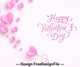 Origami card happy valentines day vector