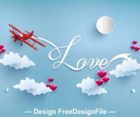 Origami valentines say greeting card vector