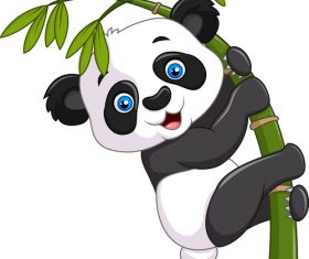 Panda and bamboo vector
