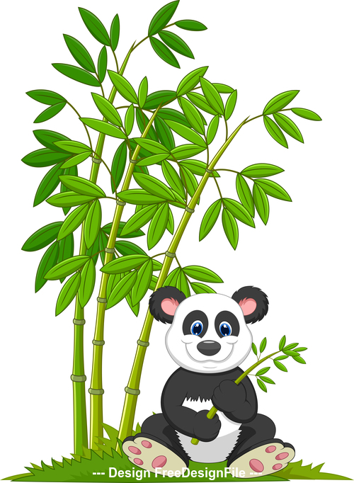 Panda in the bamboo forest vector
