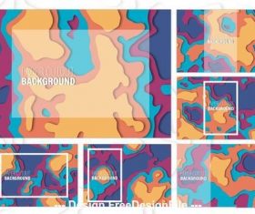 Paper cutout background kit vector
