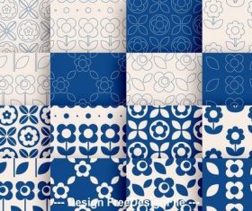 Patterns retro flowers vector