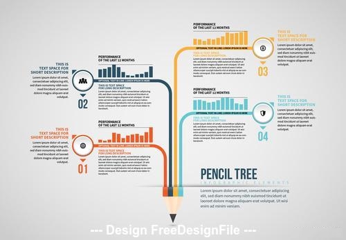 Pencil tree info chart vector