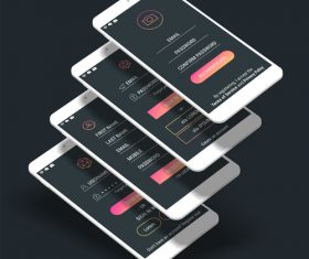 Phone login page app vector