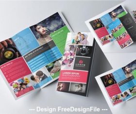 Photography trifold brochure template vector