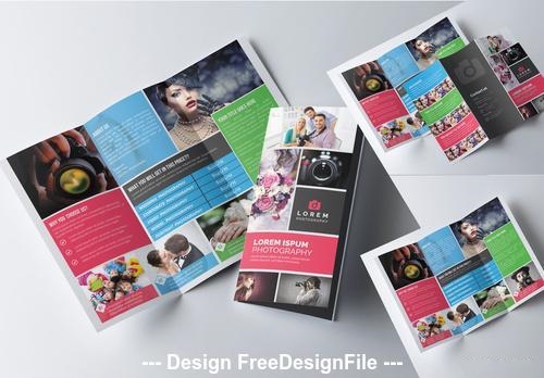 Photography trifold brochure template vector