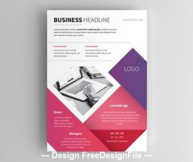 Pink and purple shapes flyer vector