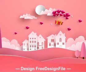 Pink background happy valentines day vector