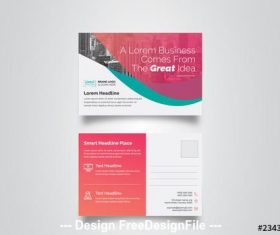 Pink gradient postcard vector