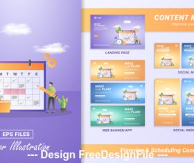 Planning scheduing concept vector
