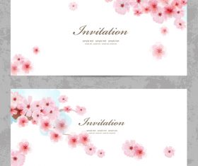 Plum flowers card vector