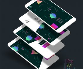 Pop 80s mockuo kit vector