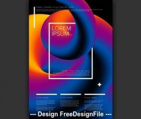Poster colorful 3D tube element vector