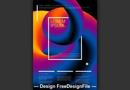 Poster colorful 3D tube element vector