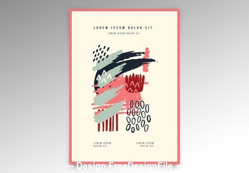Poster layout with brush strokes vector