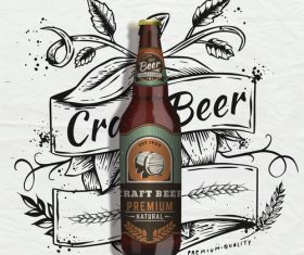 Premium beer poster vector