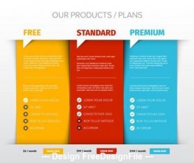 Price chart layout vector