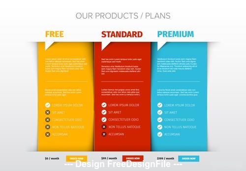 Price chart layout vector