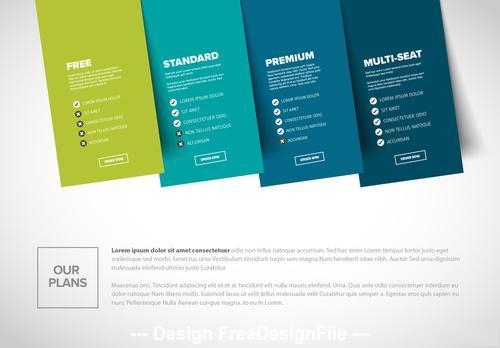 Product options infographic with blue elements vector