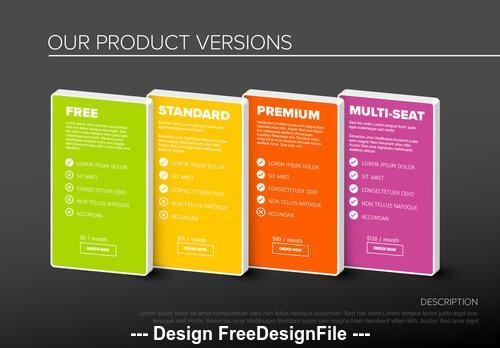 Product options tier infographic vector