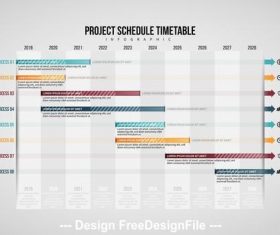 Project schedule table infographic vector