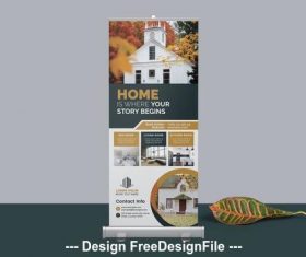Real estate agency roll-up banner vector