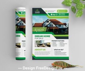Real estate business flyer vector
