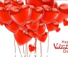 Realistic glossy heart balloons vector