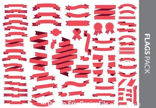 Red banner ribbons vector