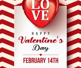 Red ripple background valentines day greeting card vector