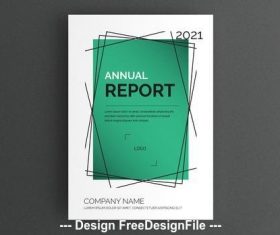 Report cover layout with green background vector