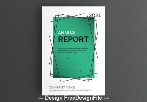 Report cover layout with green background vector