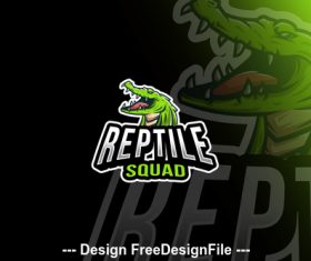 Reptile squad esport logo template vector