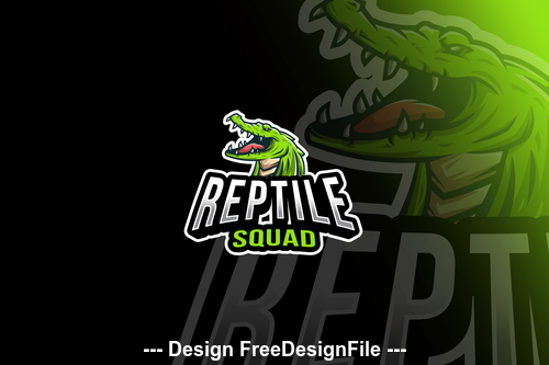 Reptile squad esport logo template vector