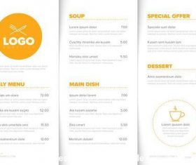 Restaurant orange menu elements vector