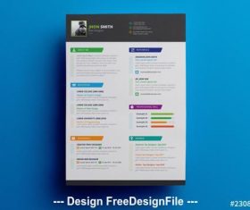 Resume layout with gray header and footer vector