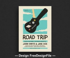 Road trip gigs event flyer vector