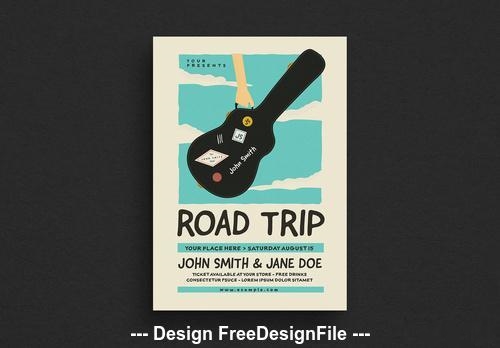 Road trip gigs event flyer vector