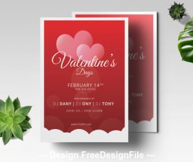 Romantic valentine flyer psd template